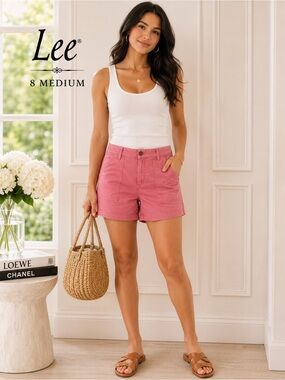 Lee Dusty Pink Utility Patch Pocket Shorts Size 8 M